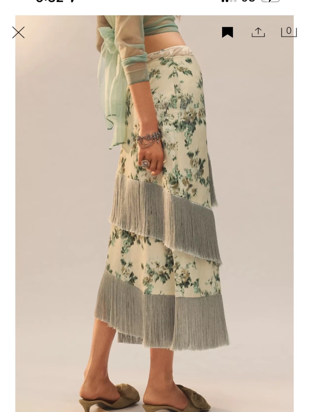 NWT Zara limited edition floral fringe skirt - Picture 3 of 7